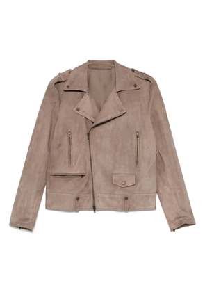 Salvatore Santoro sude biker jacket - Neutrals