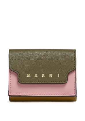 Marni colour-block leather wallet - Green