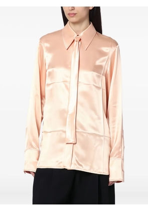Jil Sander satin tie-neck shirt - Pink