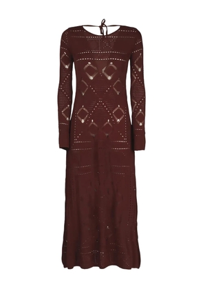 Akep crochet-knit maxi dress - Brown