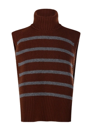 DAVANTINO striped turtleneck sweater - Brown