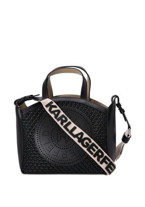 Karl Lagerfeld small perforated-logo tote bag - Black