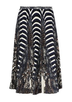 Ulla Johnson paisley-striped pleated skirt - Blue