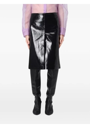 MSGM high-shine midi skirt - Black