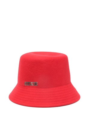 Borsalino logo-plaque bucket hat - Red