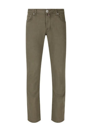 Jacob Cohën five-pocket logo patch trousers - Green