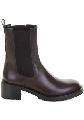 GUGLIELMO ROTTA elastic-panel leather chelsea boots - Brown