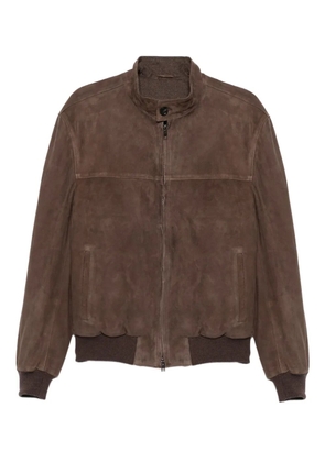 RIFUGIO zip-up suede jacket - Brown