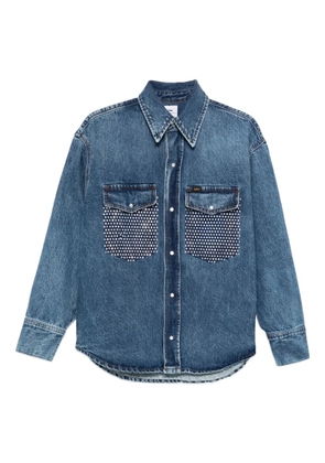 LOIS JEANS rhinestone-embellished denim shirt - Blue
