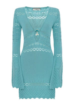 Akep bell-sleeve knitted dress - Blue