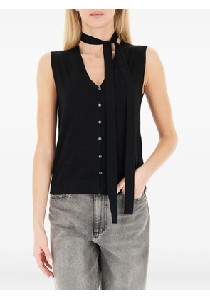 Ballantyne button tie top - Black