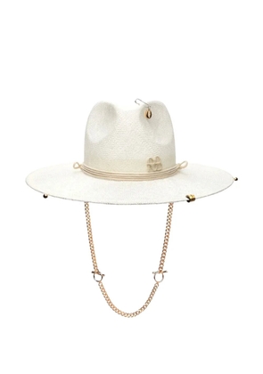 Ruslan Baginskiy chain-strap fedora hat - White