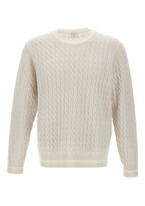 Eleventy cable-knit ribbed-edge sweater - Neutrals