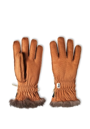 Restelli fur-trim havana gloves - Brown