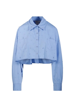 Giuseppe Di Morabito embellished cropped shirt - Blue