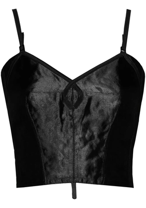 Maison Margiela Metal satin vest top - Black