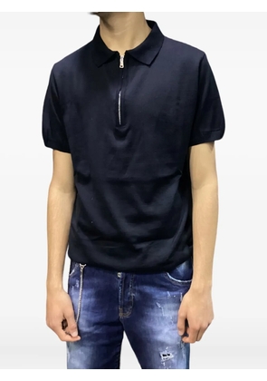 YES LONDON zip-neck polo shirt - Black