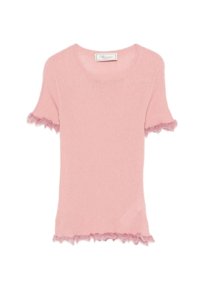 Blumarine crew-neck ruffled T-shirt - Pink