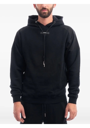 YES LONDON panelled drawstring hoodie - Black