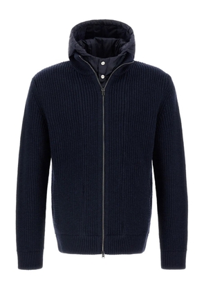 Herno ribbed-knit wool jacket - Blue
