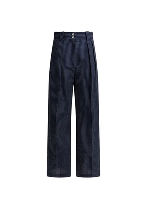 Ines De La Fressange pinstripe pleated trousers - Blue