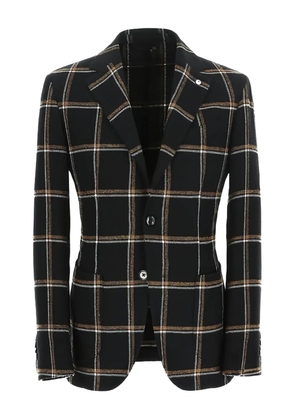L.B.M. 1911 checked single-breasted blazer - Black