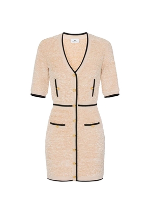 Elisabetta Franchi button trimmed mini dress - Neutrals