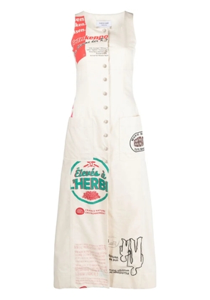 Marine Serre Regenerated Tote Bags Apron midi dress - Neutrals