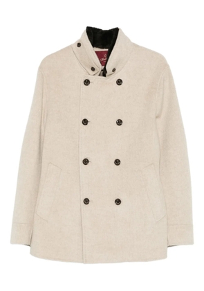 Montecore double-breasted collared coat - Neutrals