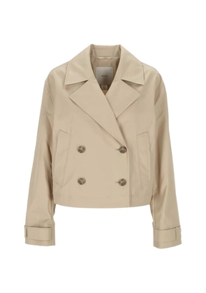 Calvin Klein Cotton twill short trench jacket - Neutrals