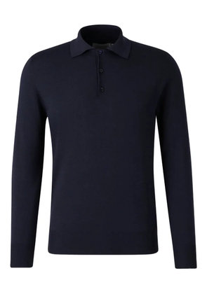 Canali polo-neck long-sleeve sweater - Blue
