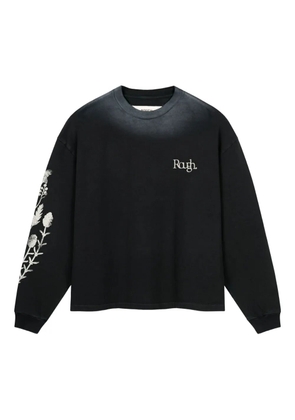 ROUGH. floral-print long-sleeve T-shirt - Black