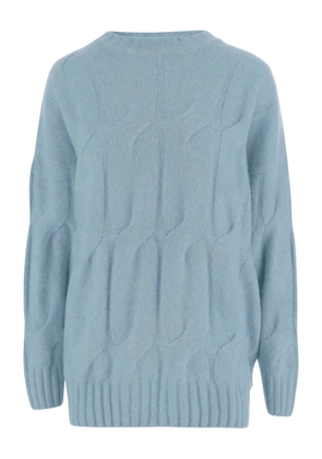 Allude cable-knit round-neck sweater - Blue