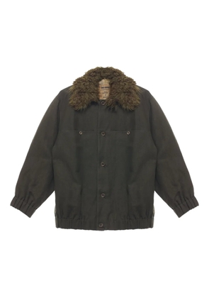 Uma Wang Juel faux-fur collar linen-wool jacket - Brown