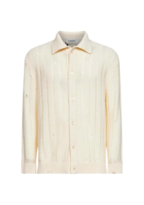 Laneus distressed collared cardigan - Neutrals