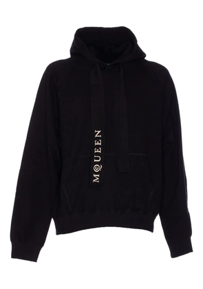 Alexander McQueen logo-print kangaroo-pocket hoodie - Black