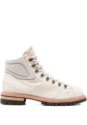 Eleventy suede lace-up boots - Neutrals