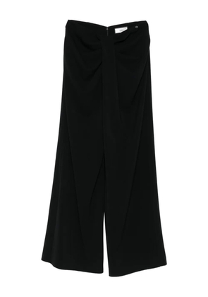 NISSA draped-front trousers - Black