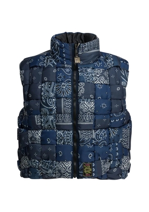 KAPITAL quilted patchwork gilet - Blue