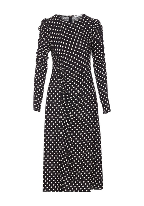 MAR DE MARGARITAS polka-dot ruched-sleeve dress - Black