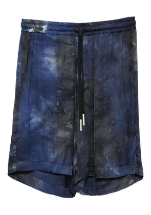 YES LONDON tie-dye drawstring shorts - Blue