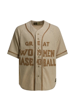 KAPITAL short-sleeve pinstripe shirt - Neutrals