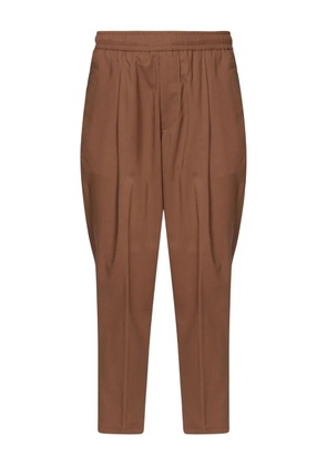Giuliano Galiano pleat-detailed elastic-waist trousers - Brown
