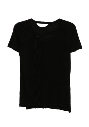 Yohji Yamamoto tie-detailing cotton T-shirt - Black