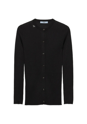 Prada button-up ribbed cardigan - Black