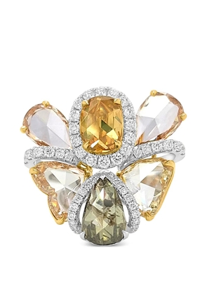 HYT Jewelry butterfly-shape diamond cocktail ring - Silver