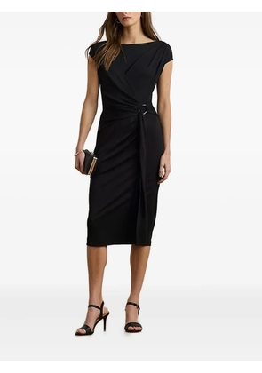 Lauren Ralph Lauren ring-yrim jersey cap-sleeve midi dress - Black