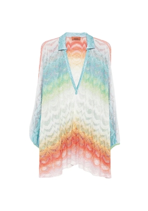Missoni V-neck patterned beach cover-up - Orange