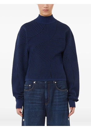 Max Mara Febo wave-pattern high-neck sweater - Blue