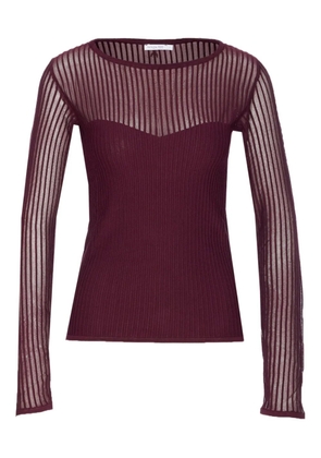 Patrizia Pepe ribbed boat-neck top - Red